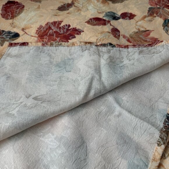 Vintage Damask Jacquard Tablecloth Fall Thanksgiving Leaves Harvest  96x56” - Picture 7 of 7